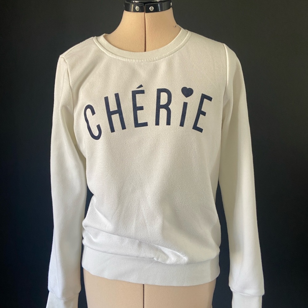 White 'CHÉRIE' Sweatshirt size small